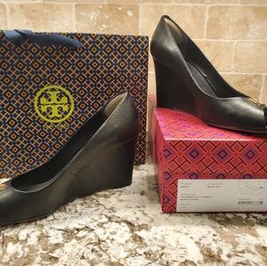 Tory Burch Peep Toe Wedges